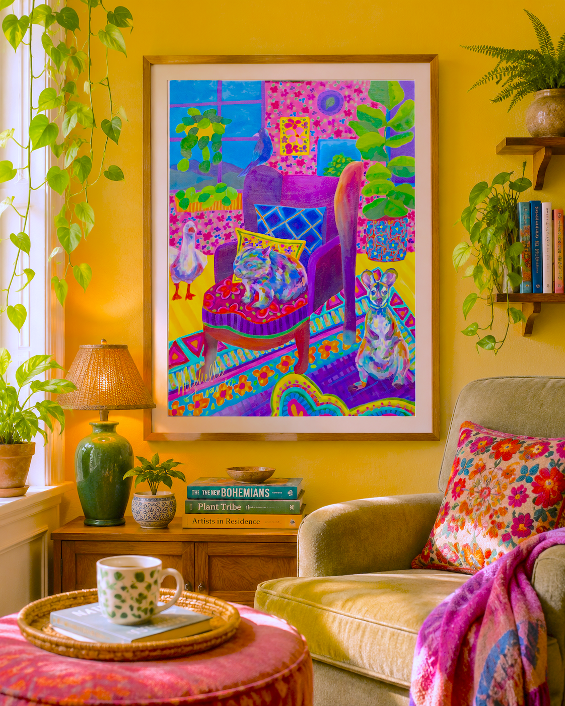 'Cozy And Colourful (Flo, Maggie, Goose and Roopert)' Fine Art Print