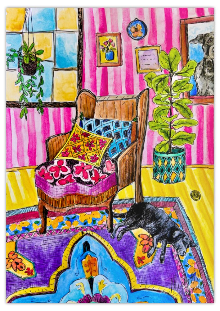 Large Postcard Print - 'Room To Rest'
