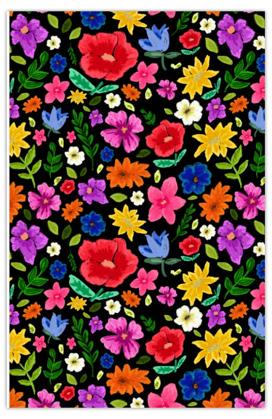 Greeting Card - ‘Floral Fiesta' (In black)