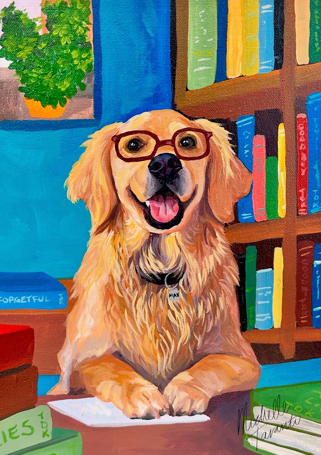 'Good Boy Reading' Fine Art Print