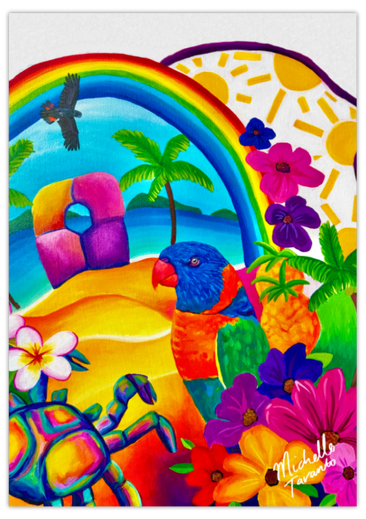 Large Postcard Print - 'Life's A Beach'