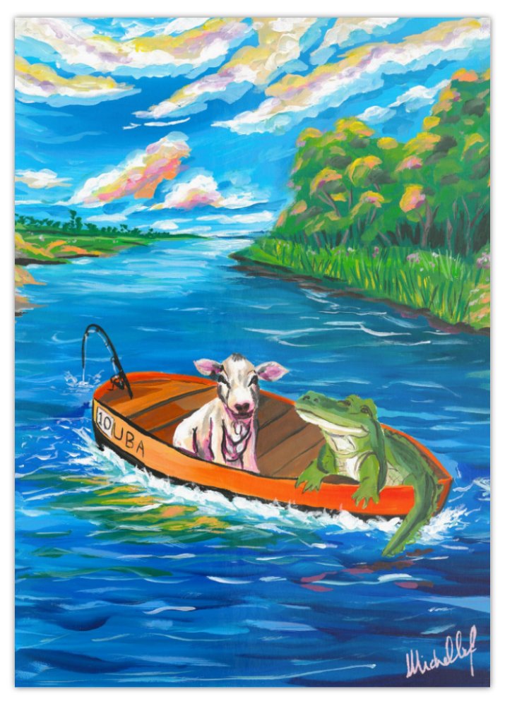 Postcard - 'Fishing Friends'